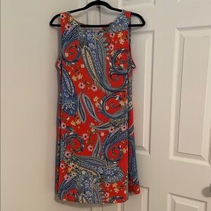 Ivy Lane Red and Blue Sleeveless Sheath Dress